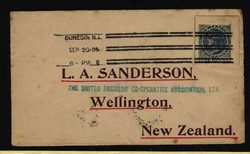 1905 one-penny Ganzsachenausschnitt zur Frankatur verwendet. Auf ...
