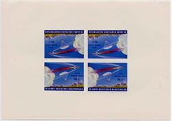 Gerhard Zucker Raketenpost. Vignettenblock zum Flug vom 9.1.1962.  ...