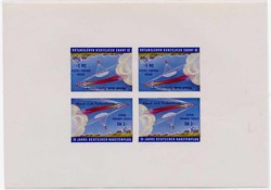 Gerhard Zucker Raketenpost. Vignettenblock zum Flug vom 22.1.1962.  ...