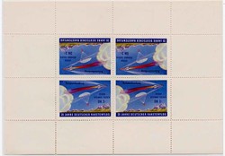 Gerhard Zucker Raketenpost. Vignettenblock zum Flug vom 22.1.1962.  ...