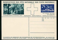 Bundesfeier Karte 1931, Flugpostausgabe