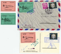 Gerhard Zucker - Raketenpost - Eschweiler 14.7.1960. Kompletter Satz ...