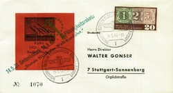 Bundesrepublik 14.5.1966 Raketenpost. Souvenirbeleg mit Vignette ...
