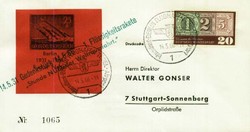 Bundesrepublik 14.5.1966 Raketenpost. Souvenirbeleg mit Vignette ...