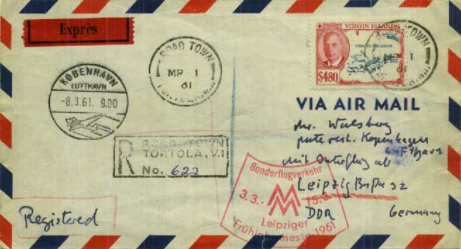 Leipziger Frühjahrsmesse 1961 Messesonderflug, Zuleitungspost von ...