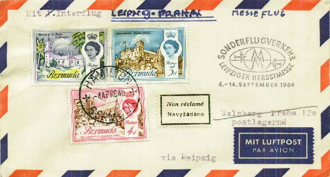 Leipziger Herbstmesse 1964 Messesonderflugpost, Zuleitung von den ...