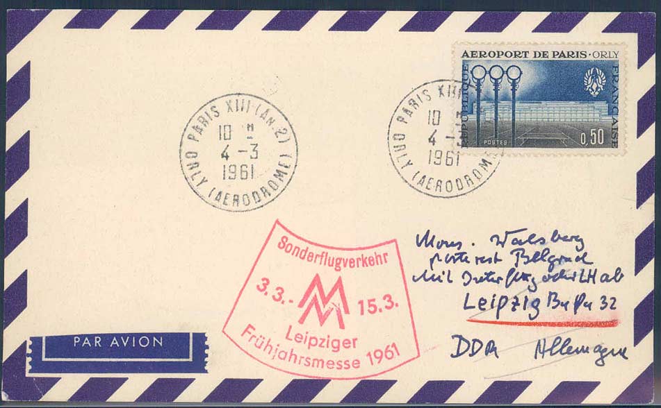 Leipziger Frühjahrsmesse 1961. Messesonderflugverkehr, Zuleitung ...