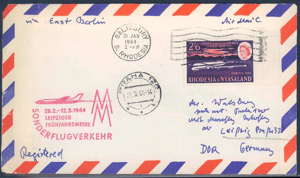 Leipziger Frühjahrsmesse 1964. Messesonderflugverkehr, Zuleitung ...