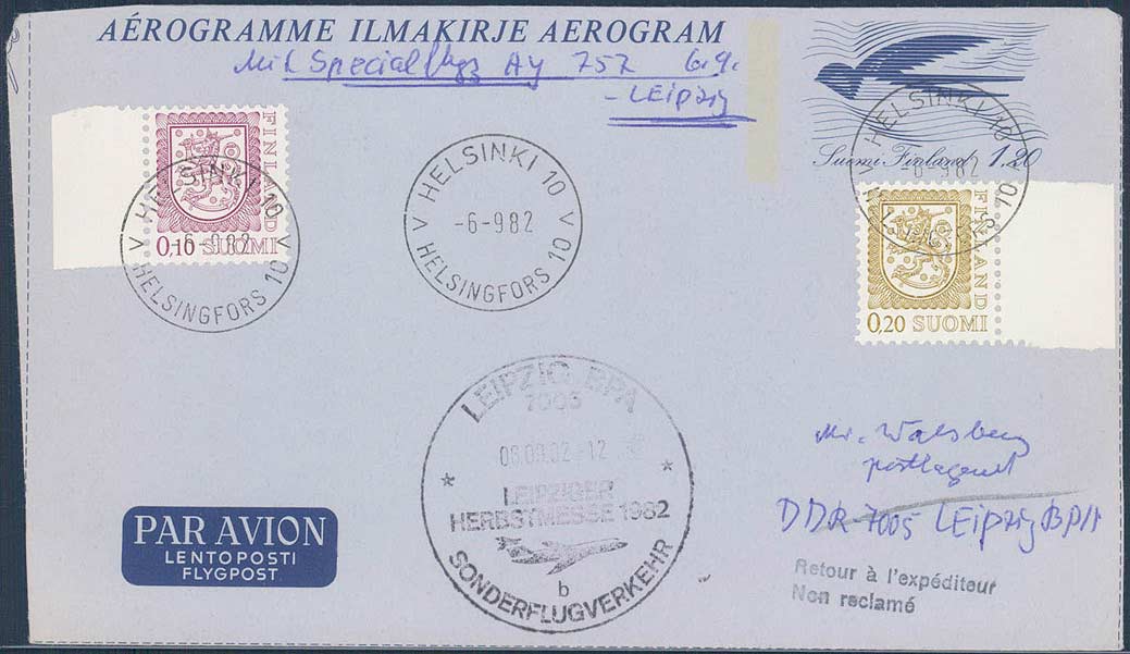 Leipziger Herbstmesse 1982. Messesonderflugverkehr, Zuleitung ...