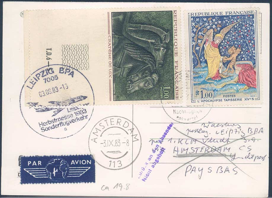 Leipziger Herbstmesse 1983. Messesonderflugverkehr, Zuleitung ...