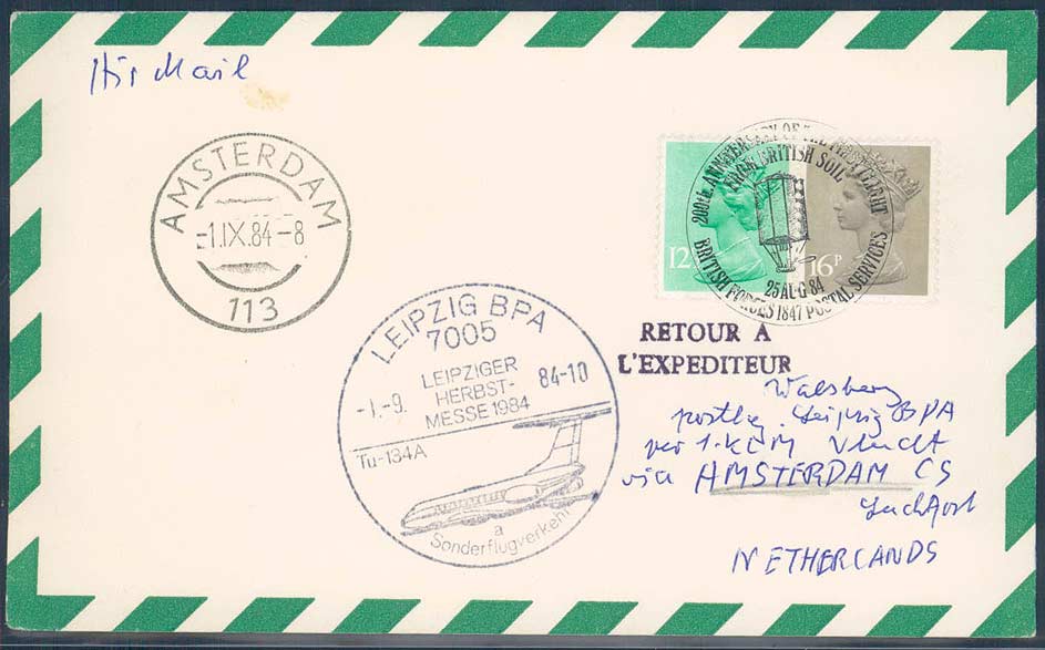 Leipziger Herbstmesse 1984. Messesonderflugverkehr, Zuleitung ...