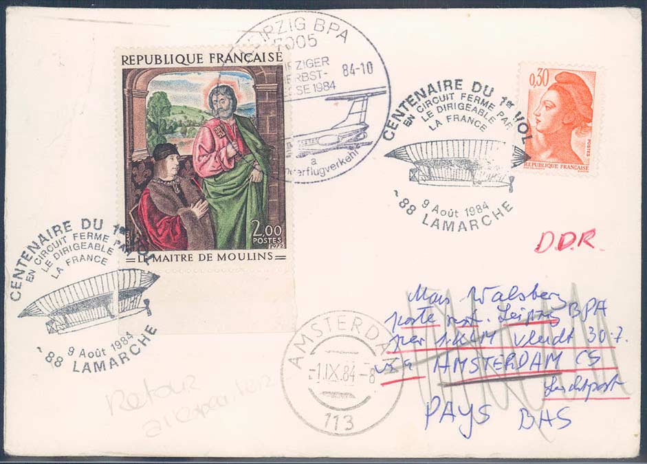 Leipzig autumn fair 1984. Special fair air mail service, treaty mail ...