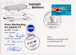 Luftschiff Zeppelin-NT, 19.09.1997, Werkstattflug. Postkarte, echt ...