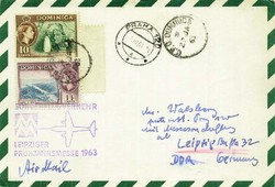 Leipzig spring fair 1963 special fair air mail service, mail from ...