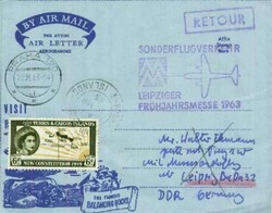 Leipzig spring fair 1963 special fair air mail service, mail from the ...