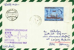 Leipzig spring fair 1963 special fair air mail service, mail from ...
