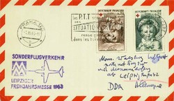 Leipziger Frühjahrsmesse 1963 Messesonderflug, Zuleitungspost aus ...