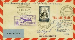 Leipziger Herbstmesse 1955 Messesonderflugpost, Zuleitungspost aus ...