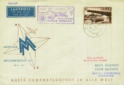 Leipzig spring fair 1956 special fair air mail service, mail from the ...