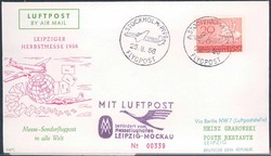 Leipziger Herbstmesse 1956 Messesonderflugpost, Zuleitungspost aus ...