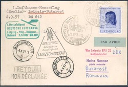 Leipziger Herbstmesse 1957 Messesonderflugpost, Zuleitungspost aus ...