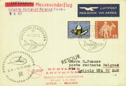 Leipziger Herbstmesse 1960 Messesonderflugpost, Zuleitung aus der ...