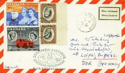 Leipziger Herbstmesse 1964 Messesonderflugpost, Zuleitung aus Grenada.