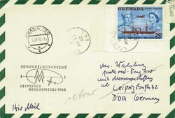 Leipzig autumn fair 1962 special fair air mail service, mail from ...