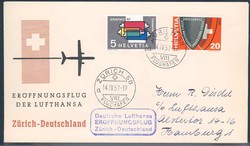 14.04.1957 - Lufthansa Sonderflugbrief vom Eröffnungsflug ...