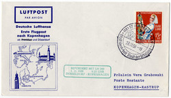 01.11.1958 - Lufthansa special flight cover of the inauguration ...