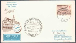 16.06.1957 - Lufthansa Sonderflugbrief vom Eröffnungsflug ...