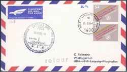 Leipziger Frühjahrsmesse 1986. Messesonderflugverkehr, Zuleitung UNO ...