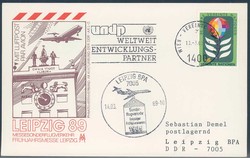 Leipziger Frühjahrsmesse 1989. Messesonderflugverkehr, Zuleitung UNO ...
