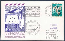Leipziger Frühjahrsmesse 1990. Messesonderflugverkehr, Zuleitung UNO ...