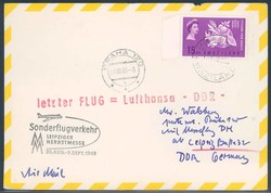 Leipzig autumn fair 1963. Special fair air mail service, treaty mail ...