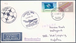 Leipziger Herbstmesse 1983. Messesonderflugverkehr, Zuleitung UNO ...