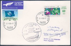 Leipziger Herbstmesse 1984. Messesonderflugverkehr, Zuleitung UNO ...