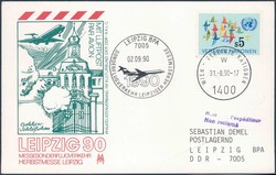 Leipziger Herbstmesse 1990 Messesonderflugverkehr, Zuleitung UNO Wien ...