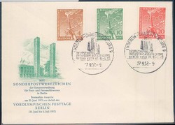 4, 10, 20Pf Vorolympische Festtage auf amtlichem FDC.