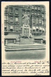 Österreich - Wien, Ansicht Mozart Denkmal, Prägelitho mit ...