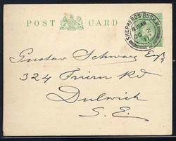 GB postcard featuring Edward VII isuue from 1904 with Shepherds Bush ...