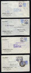 Selection of 10 air mail covers from the 1930s, addressed mostly to ...