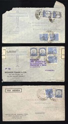 Selection of 10 air mail covers from the 1930s, addressed mostly to ...