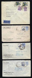 Selection of 10 air mail covers from the 1930s, addressed mostly to ...