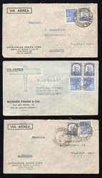 Selection of 10 air mail covers from the 1930s, addressed mostly to ...