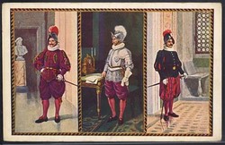 Vatikan, Offiziere der päpstlichen Garde, Karte um 1920, farbige ...