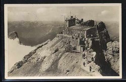 8100 München. Fotokarte mit Ansicht Münchner Haus auf der Zugspitze ...