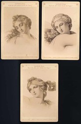3 Kabinett-Photoaufnahmen um 1900, Raphael}s Werk "Die Stunden des ...
