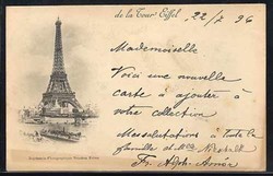 Paris. Lichtdruck/Postkarte mit Eifelturm aus Anlaß der Eröffnung ...
