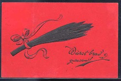 Nikolaus Grußkarte mit Ansicht Knecht Rupprecht Rutenbesen, ...